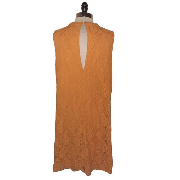 TORRID Plus Size 2 2X Shift Dress Orange Floral Lace Sleeveless - Picture 5 of 7